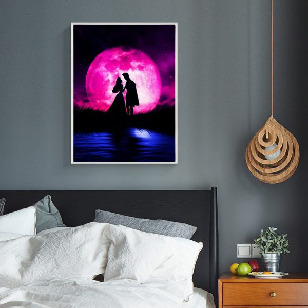 Variety Pink And Blue Moonlight And Lake Couples