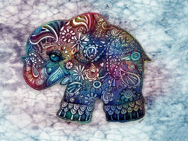 Elephants With Various Beautiful Elements