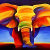 Colorful Vivid Elephant Artwork