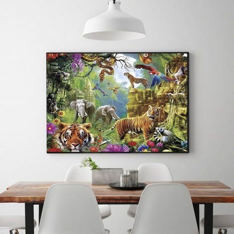 Lively Jungle Animal Gathering