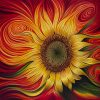 Ingeniously Conceived Colorful Sunflower