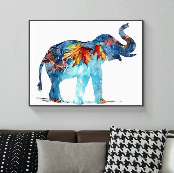 Elephant Composed Of Autumn And Winter Elements