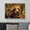 Bear Behind Autumn Leaves