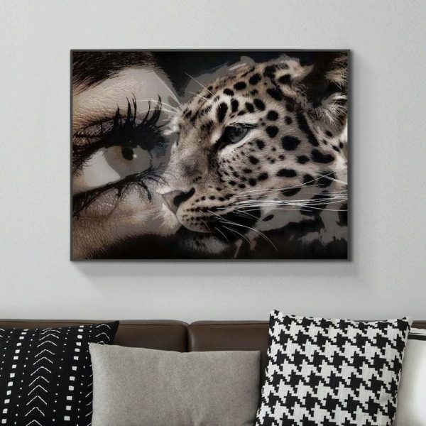 Creative Human Eyes And Leopard